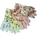 Assorted-Color Floral Canvas Gloves(レディースグローブ)